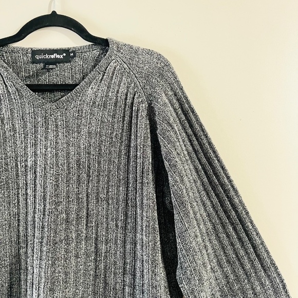 Quick Reflex Grey Medium V Neck Sweater Cotton Acrylic - Picture 8 of 11